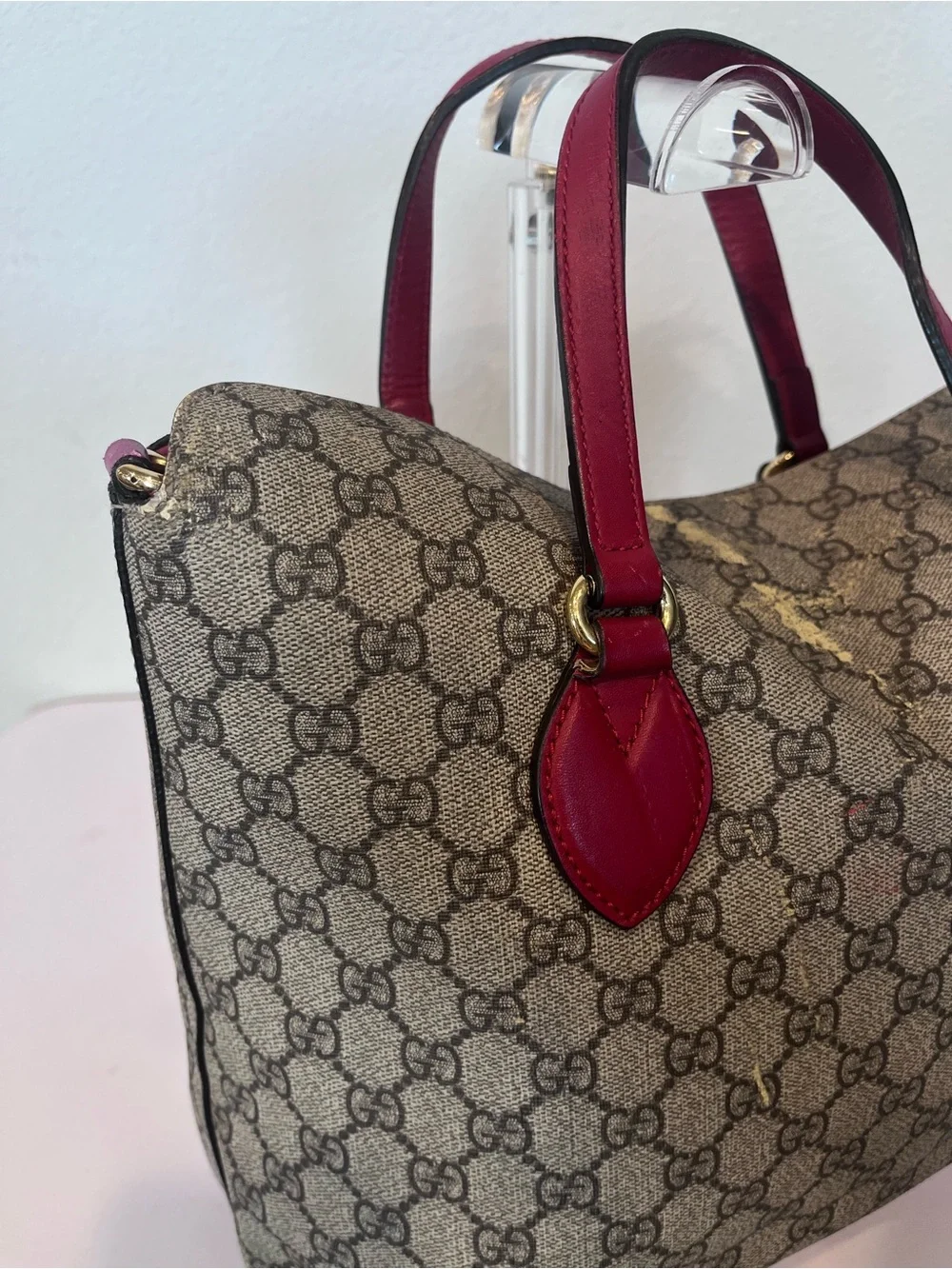 GUCCI GG SUPREME MONOGRAM LINEA A TOP HANDLE BAG.